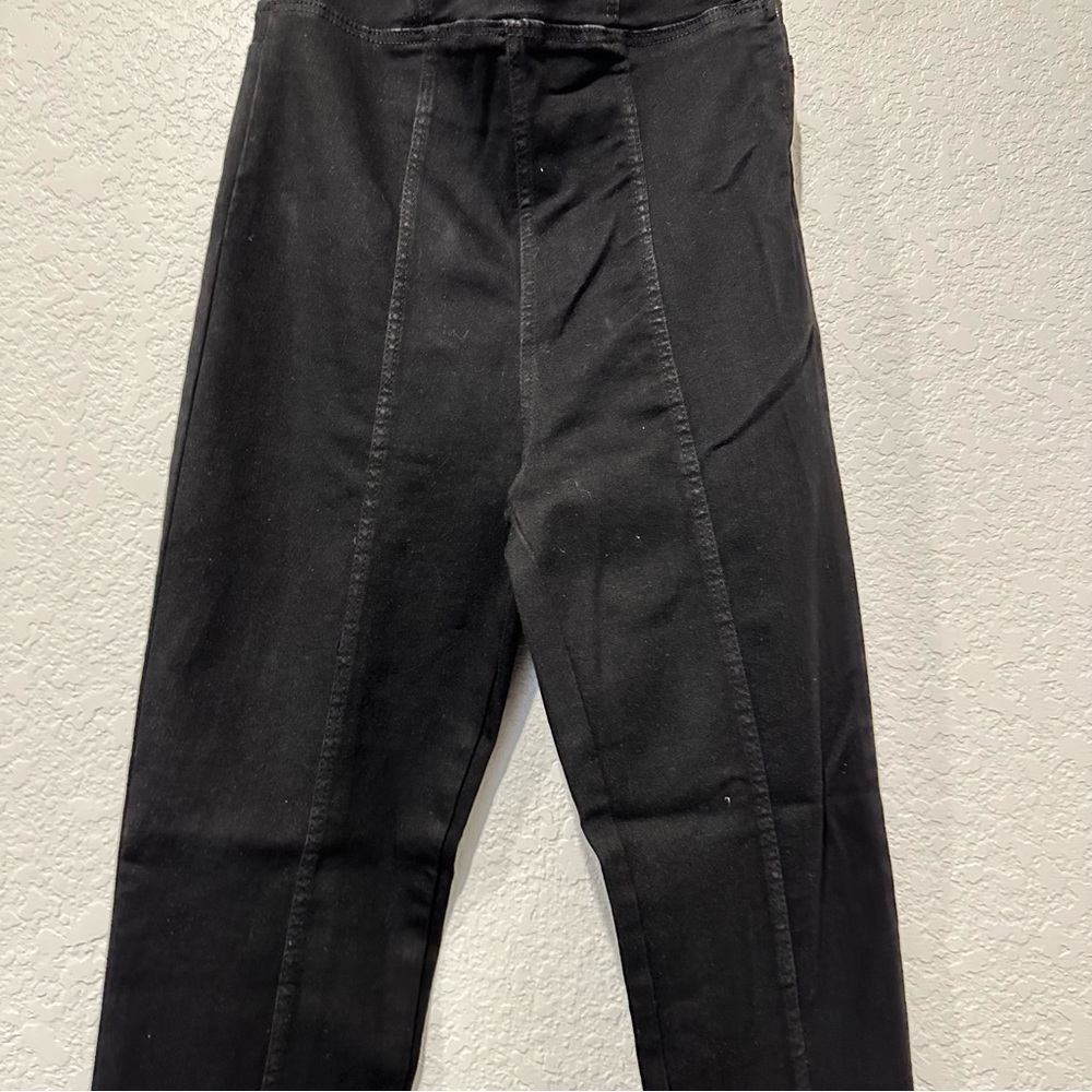 New Zara Strapless Black Denim TRF Stretchy Jumpsuit Small Medium 8197/249 - Picture 7 of 13